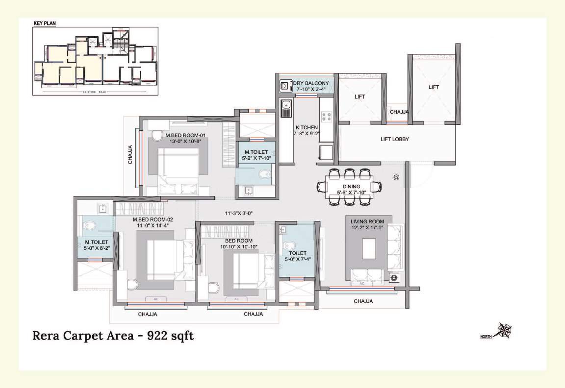 3 BHK Floorplan